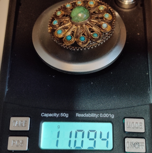 Vintage Sterling Silver Filigree Brooch/Pendant - Picture 6 of 15